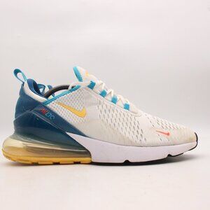 Nike Air Max 270 Men’s 11.5 White Citron Pulse Blue Running Athletic FJ4000-100